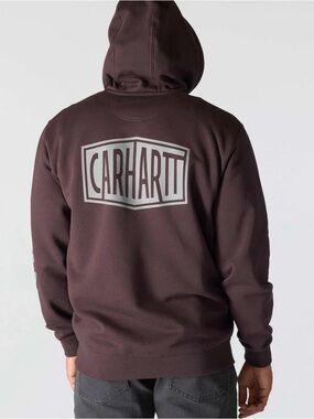 Carhartt Rain Defender Loose Fit Midweight Logo Graphic Hoodie Sweatshirt Size S